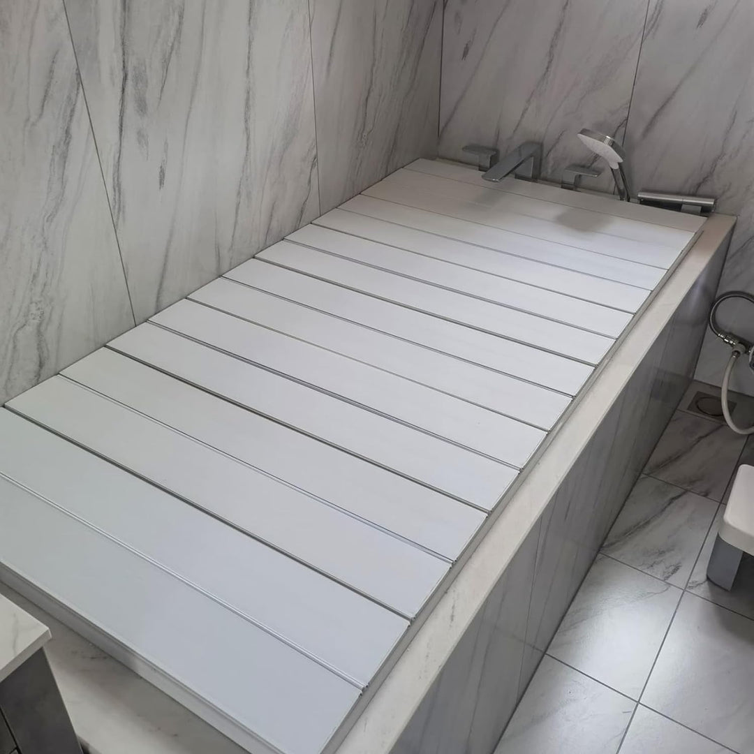 Badewannenabdeckung, 170cm x 70cm x 0,7cm PVC Faltbar Badewanne Brett Staubdichtes wasserdichte Bade