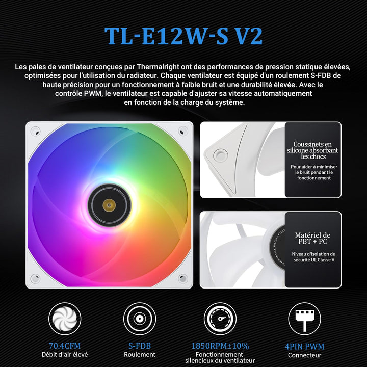 Thermalright Frozen Prism 240 White ARGB Flüssigkeit CPU Wasserkühler mit 120mm ARGB PWM Lüfter, Com