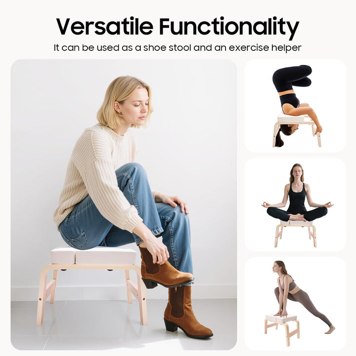 Yoga Kopfstandhocker, Rutschfester Inversion Bank, Hocker für die Haltung des Birnbaums, Fitnessgerä
