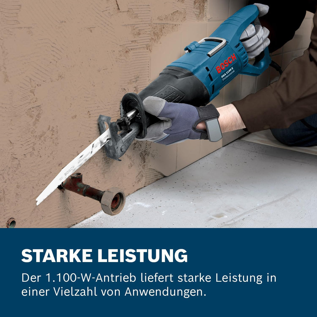 Bosch Professional Säbelsäge GSA 1100 E (1100 Watt, inkl. 1 x Säbelsägeblatt S 2345 X für Holz, 1x S