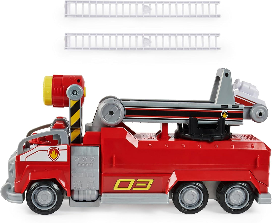 PAW PATROL Marshalls Transformations-Feuerwehrwagen aus dem Kinofilm, Deluxe Verwandlungsfahrzeug, m