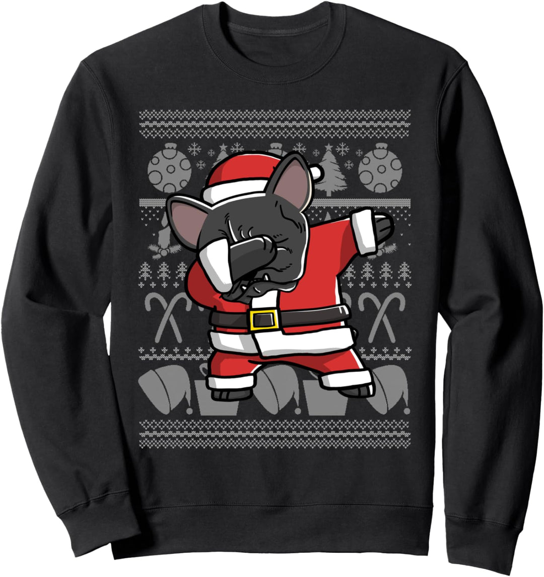 Dabbing Französische Bulldogge Dab Dance Weihnachten Hund Sweatshirt