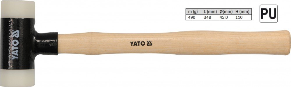 Schonhammer Kunststoff Hammer Ausbeulhammer Rückschlagfrei L 348 mm Ø 45 mm 490g