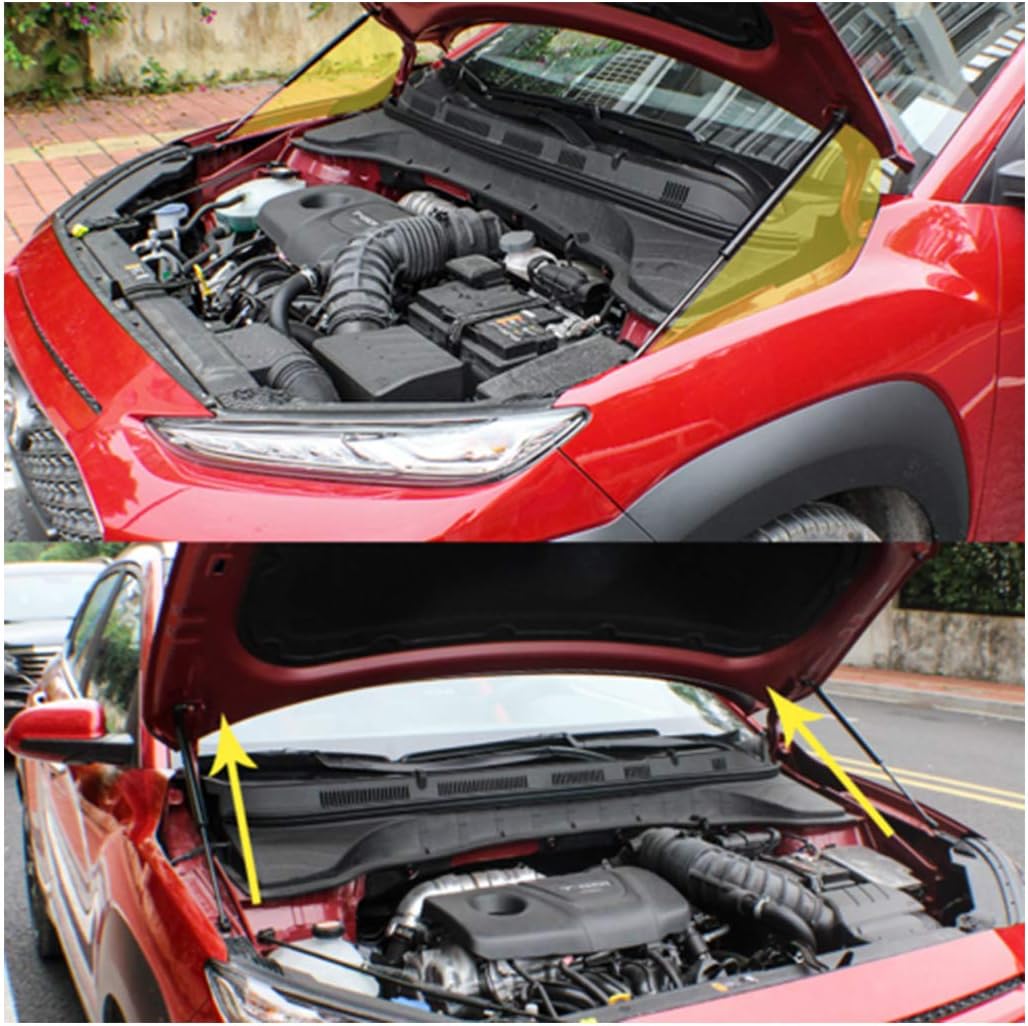 LFOTPP Motorhauben Gasfeder für Kona/Kona Elektro/Kona Hybrid, Schwarze Gasdruckfeder Motorhaube, 2