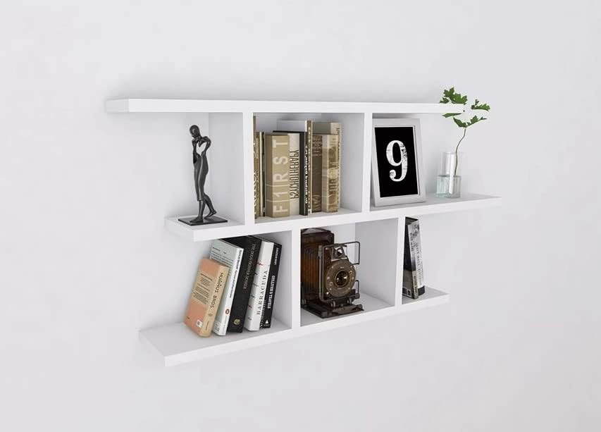KUBUTKU Dekorativ Wandregal mit 2 Böden 100x45x18 Design Skandinavischer Modern für Wohnzimmer Küche