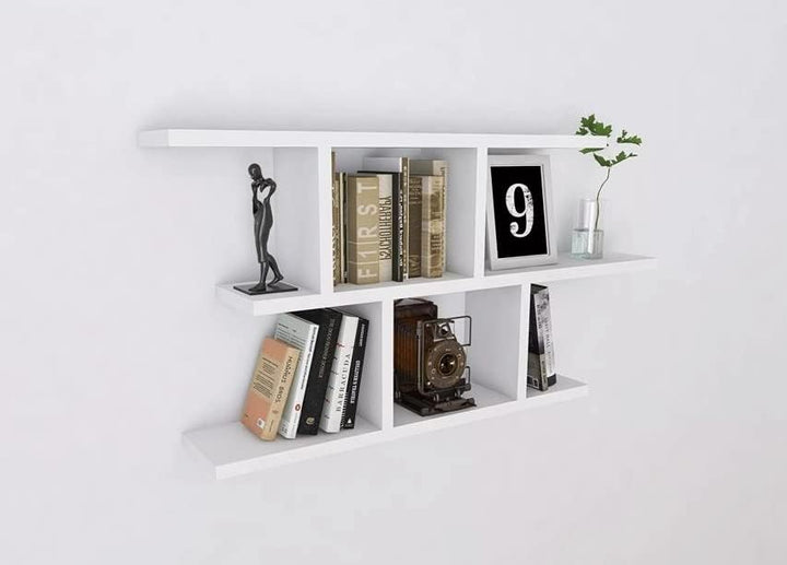 KUBUTKU Dekorativ Wandregal mit 2 Böden 100x45x18 Design Skandinavischer Modern für Wohnzimmer Küche