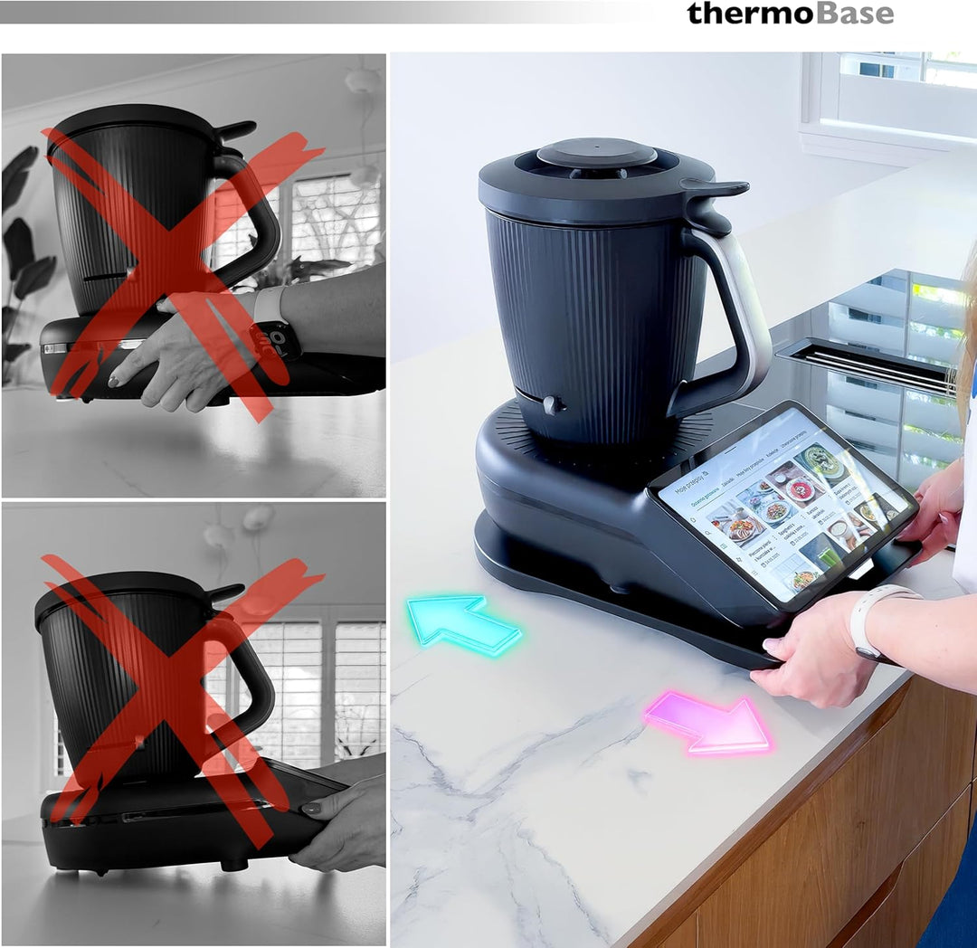 Gleitbrett für Thermomix TM7 – leicht gleitendes Untergestell thermoBase hochwertigem MDF-Holz – Sch