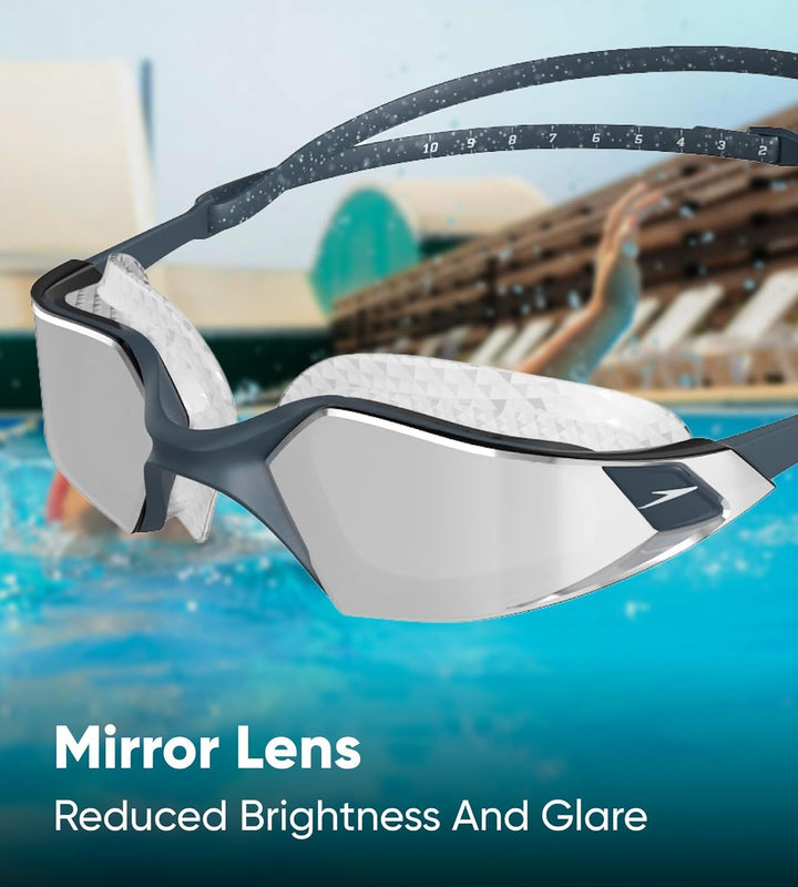 Speedo Unisex Erwachsene Aquapulse Pro Mirror Schwimmbrille Einheitsgrösse Oxid Grey/Silver/Chrome,