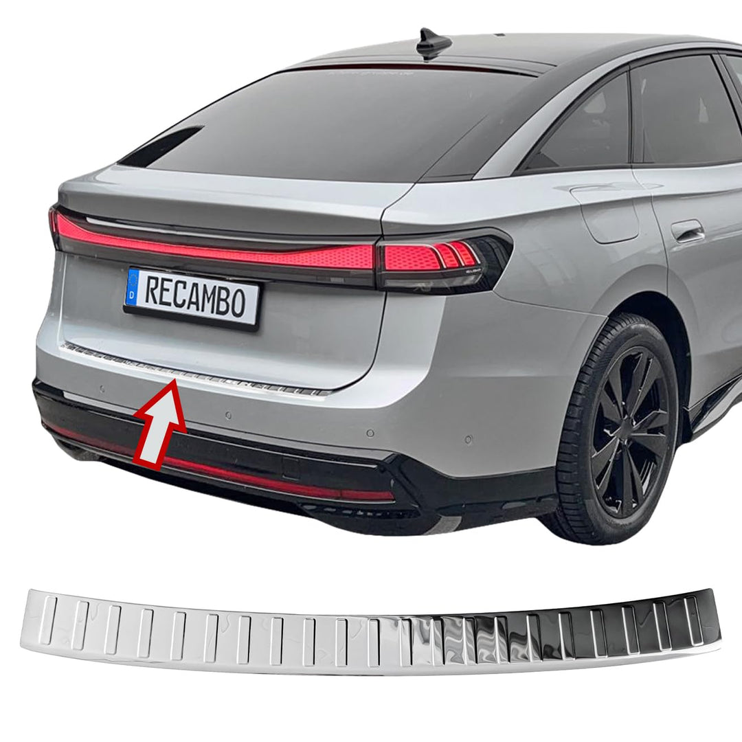 RECAMBO Ladekantenschutz Edelstahl kompatibel für VW ID.7 Limousine | BJ ab 2023 - Hochglanz poliert