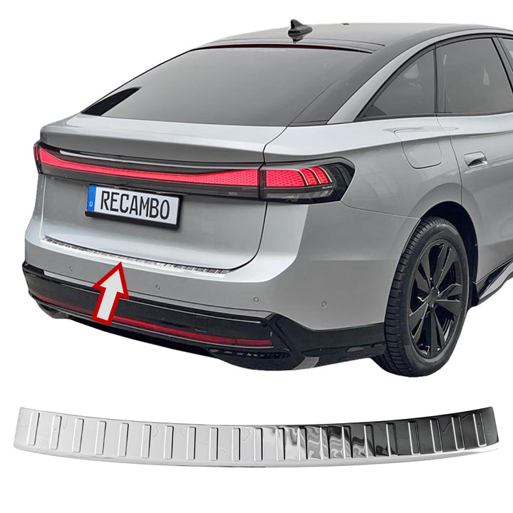 RECAMBO Ladekantenschutz Edelstahl kompatibel für VW ID.7 Limousine | BJ ab 2023 - Hochglanz poliert