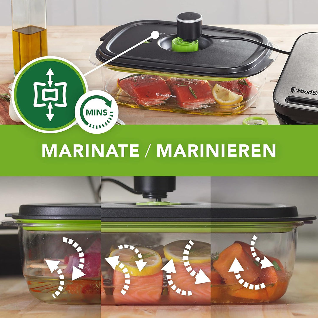 FoodSaver Lebensmittelboxen Aufbewahrung und Marinierung | 700 ml &amp;, wiederverwendbare Vakuumbeutel