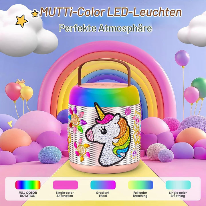 Karaoke Maschine mit 2 Mikrofon Kinder, Einhorn Geschenke für Mädchen Geschenk Mädchen 3-12 Jahre, T