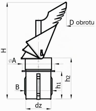 Rotowent Dragon 150/200/250 Kamin Schornstein Regenhaube Luftstrom Edelstahl 150 mm (6