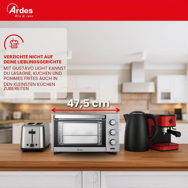 ARDES | AR6264PB Elektrischer Umluft-Kleinbackofen 25 Liter Fassungsvermögen mit Innenbeleuchtung 6