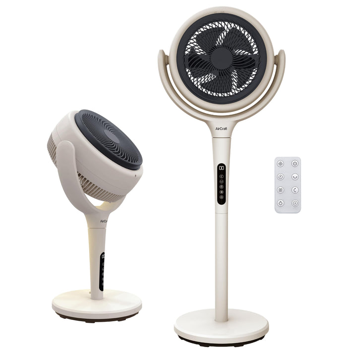 Lume AirCraft Home Ventilator mit Fernbedienung, LED-Licht und Timer, 3D-Oszillierender Luftumwälzer