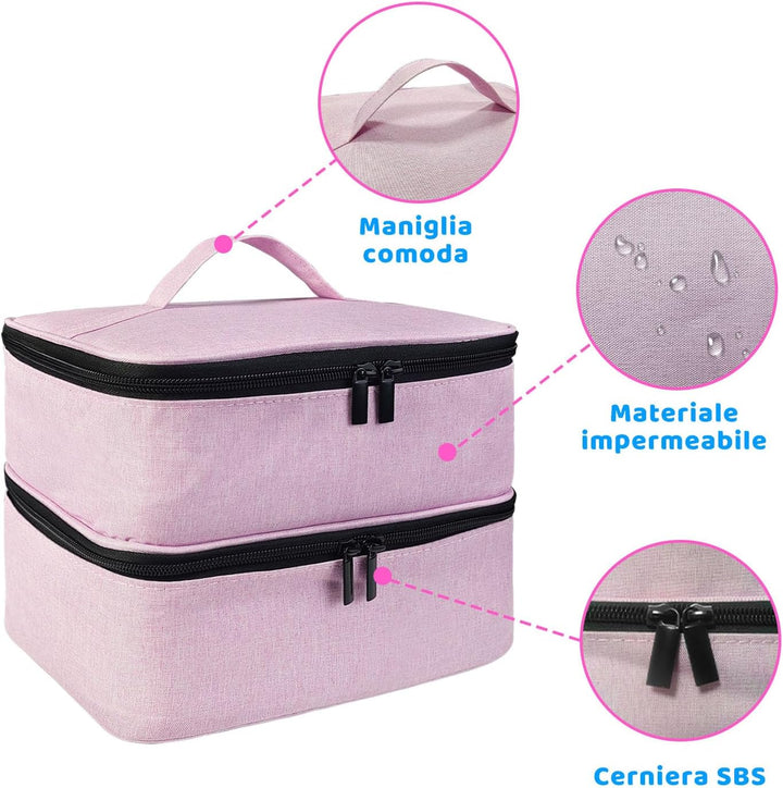 Nagellack Organizer Tasche, Doppelschicht Nagellack Aufbewahrung Box, Organizer Koffer für Nageldesi