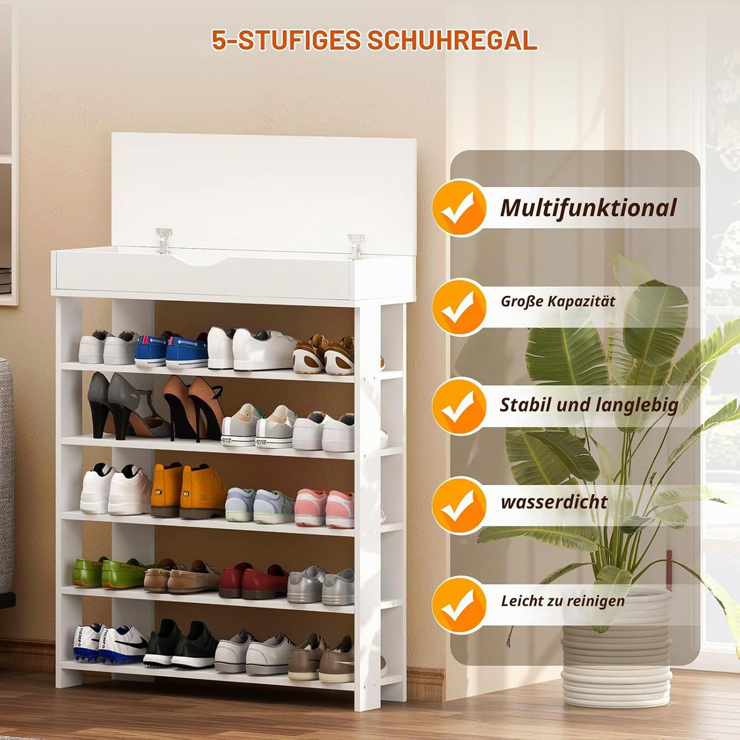 sogesfurniture Holz Schuhregal 5 Ebenen Schuhschrank Schuhablage Standregal Schuhständer für 20 Paar