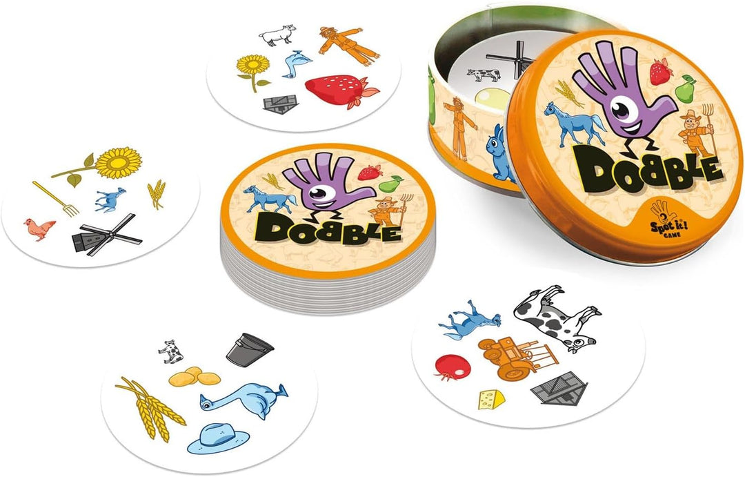 Zygomatic Dobble Bauernhof - Kartenspiel - 5 Spiele in 1 - Niederländische Sprache