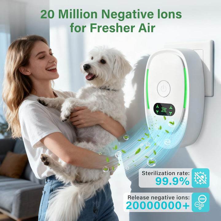 Plug In Luftreiniger mit Negativ Ionen, Mini Ionisator für Schlafzimmer & Zuhause, Filterlos gegen R