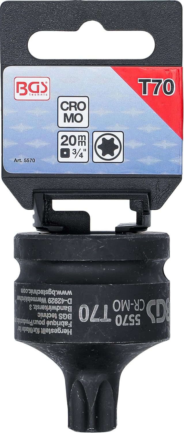 BGS 5570 | Kraft-Bit-Einsatz | Länge 60 mm | Antrieb Innenvierkant 20 mm (3/4") | T-Profil (für Torx