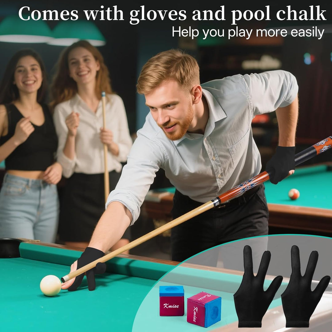 Kmise Pool-Queue-Set – 147 cm Langer Queue, professioneller Billardqueue aus kanadischem Ahorn, für