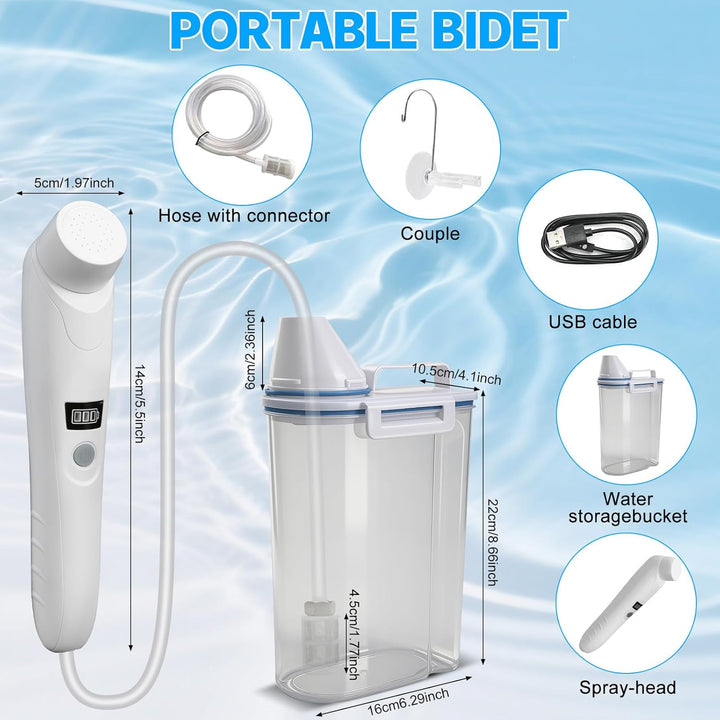 Bidet Po Dusche, Portable Travel Bidet Elektrisches, Peri Bottle mit 2.5 L Wassertank füR Intimdusch