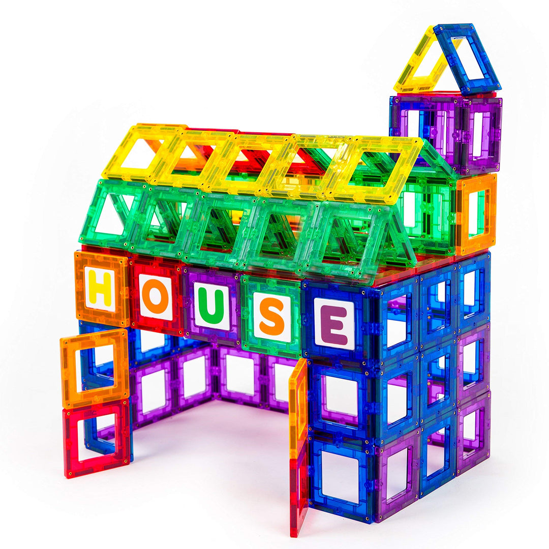 Playmags 80 Stück Magnetic Fliesen Gebäude Set: Bildung Clickins Das Kit enthält 40 Magnetische Fens