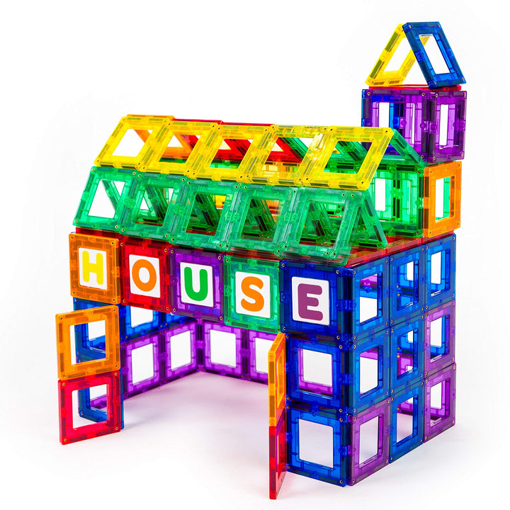 Playmags 80 Stück Magnetic Fliesen Gebäude Set: Bildung Clickins Das Kit enthält 40 Magnetische Fens