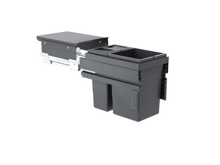 Hailo Abfallsammler 361087 | für 30 cm Schrank mit Möbelfront | 2fach Trennung 25 Liter | Mülleimer