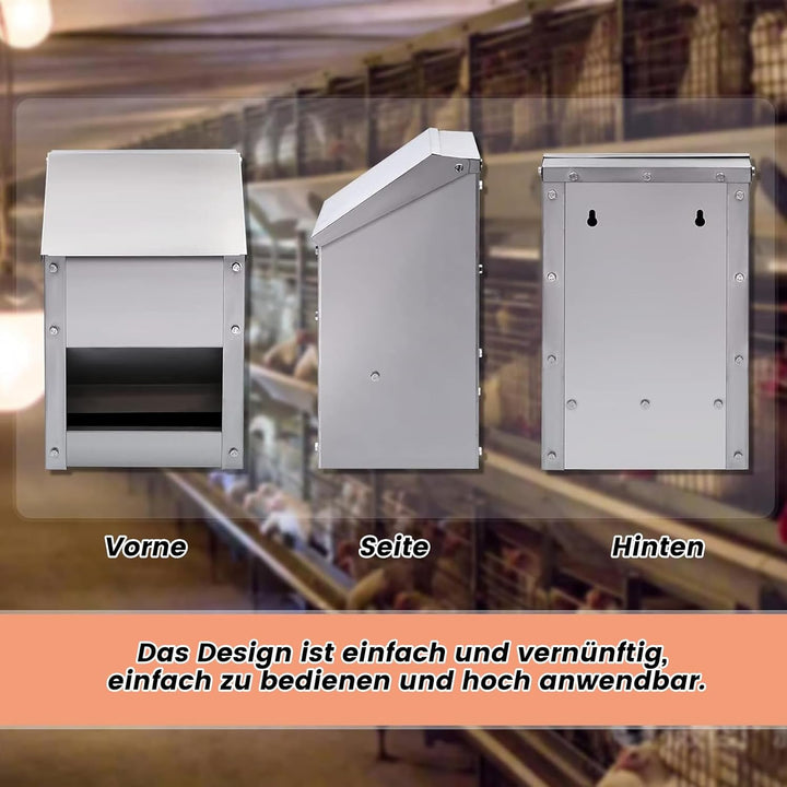 BREUAILY 4.5kg Futterautomat Hühner Hühnerfutter Automat Hängend Geflügelfutterautomaten mit Deckel