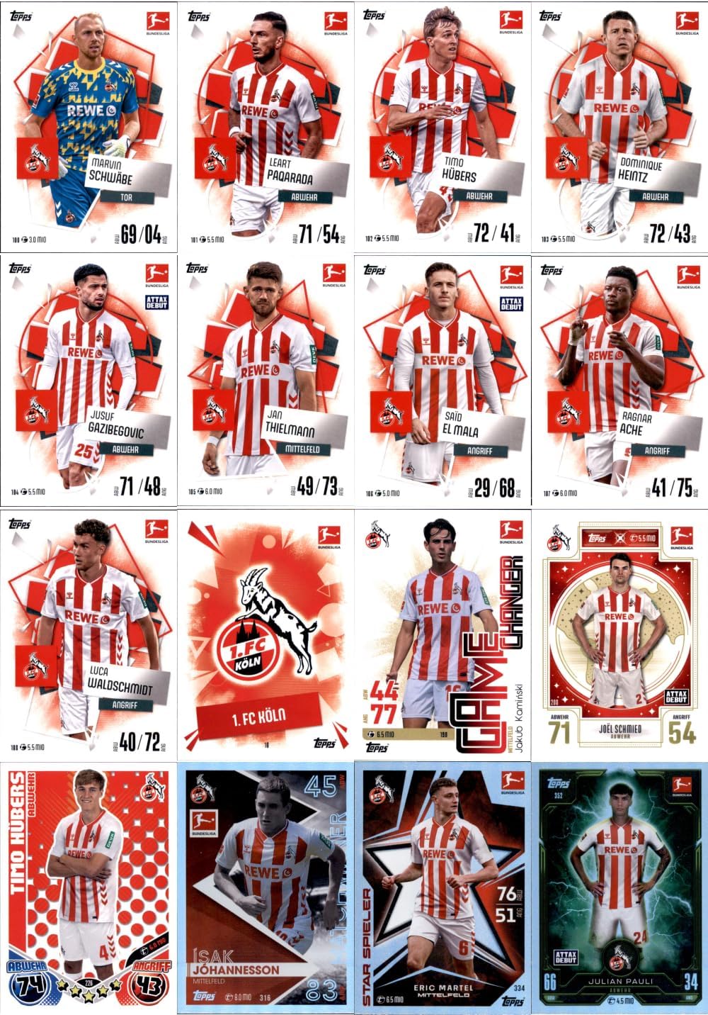 Bundle mit Topps Match Attax Bundesliga - 2025/26 - Mannschaftspaket - 1. FC KÖLN + Exklusive Collec