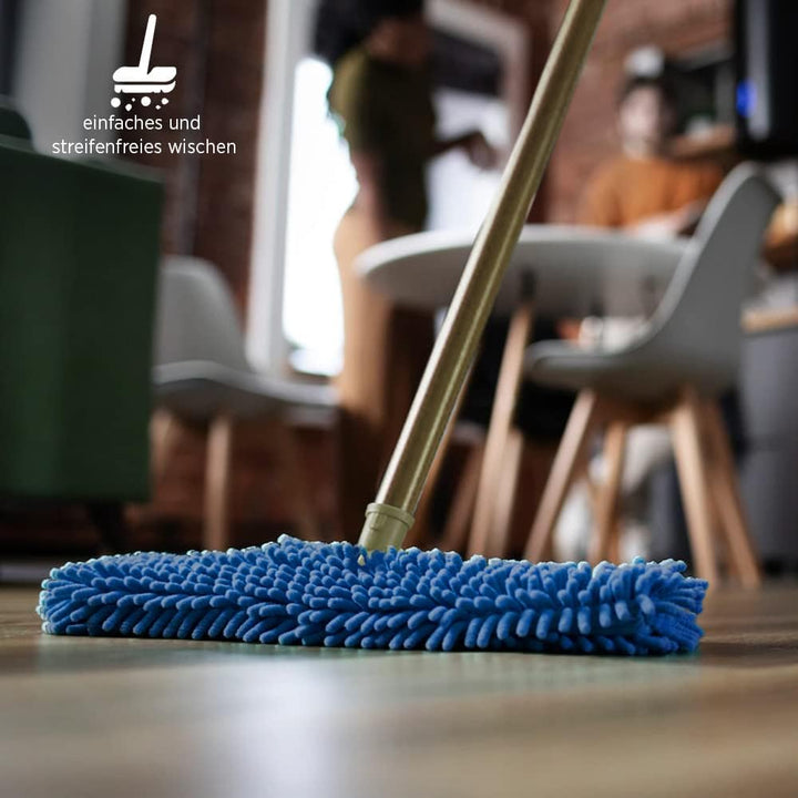 BiOHY Wischmopp (3 x 40 cm) | Chenille Mopp | Microfasermopp blau (3er-Set) | Ideal für die Reinigun