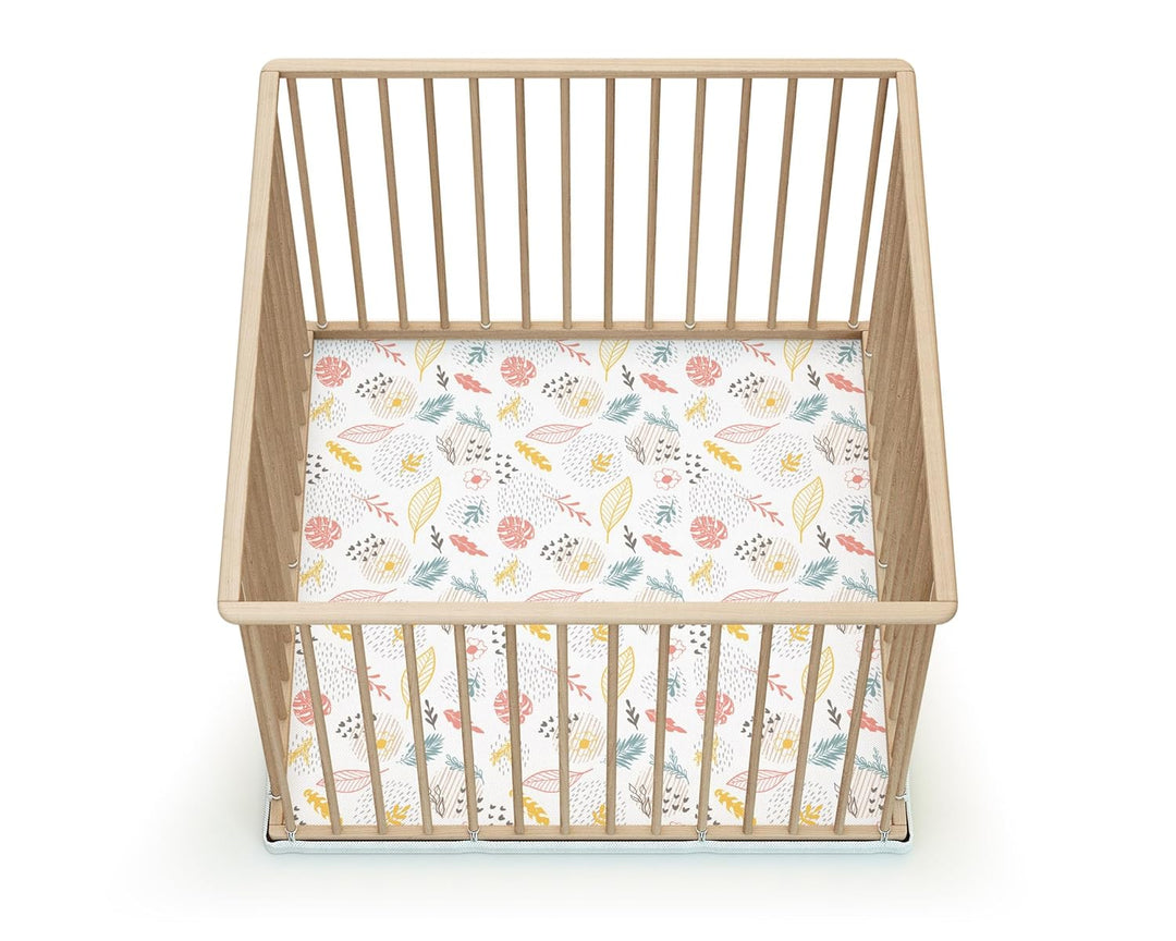 WEBABY - Laufstall baby Holz 100x100 Buche Natur | Gewicht: 8 kg |Laufgitter XXL solide und langlebi