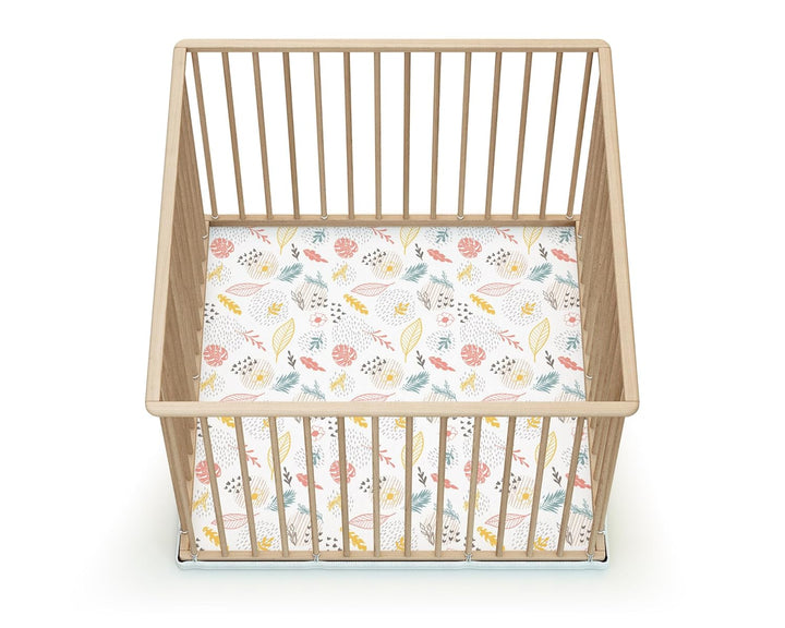 WEBABY - Laufstall baby Holz 100x100 Buche Natur | Gewicht: 8 kg |Laufgitter XXL solide und langlebi