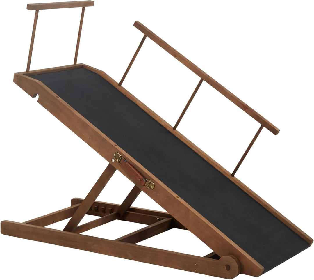 Hunderampe für Bett und Couch, 5 Stufen verstellbare Haustierrampe für kleine bis grosse Hunde (Brau