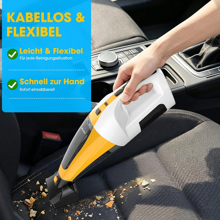 Kabelloser Tierhaar Handstaubsauger mit Doppelmotor, HEPA Filter | Anti-Haar-Verwicklung Bürstenroll