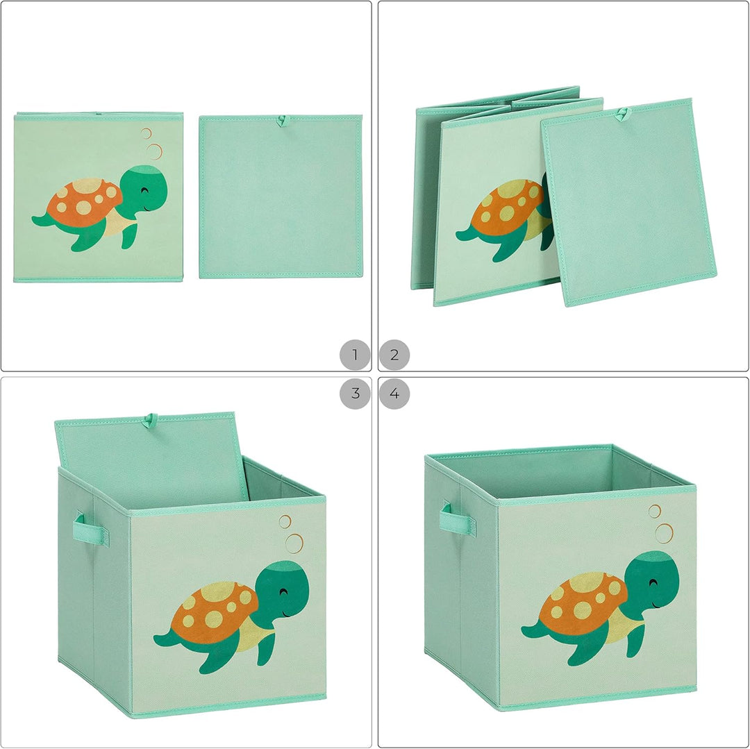SONGMICS Aufbewahrungsboxen, 3er Set, Faltboxen, Stoffboxen mit Griffen, Spielzeug-Organizer, 30 x 3