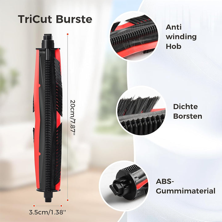 TriCut Bürste für Roborock S7/S7Plus/S7MaxV/S7MaxV Ultra/S7Pro Ultra/S7MaxV Plus/QV35A/Qrevo Serie/Q