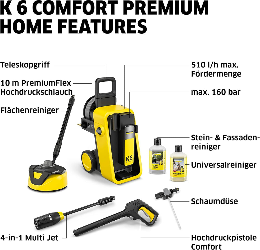 Kärcher Hochdruckreiniger K 6 Comfort Premium Home, Druck: 160 bar, Fördermenge: 510 l/h, Fläche: 50