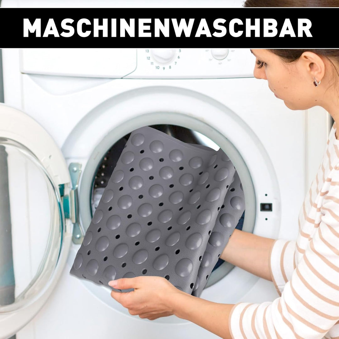 Mofonky Gross Duschmatte rutschfest 60x90cm: Weich TPE Duscheinlage mit Ablauflöchern und Saugnäpfen
