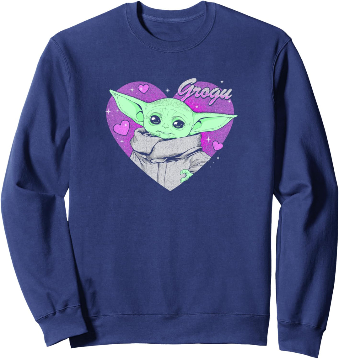 Star Wars: The Mandalorian Grogu Pink Hearts Valentine's Day Sweatshirt