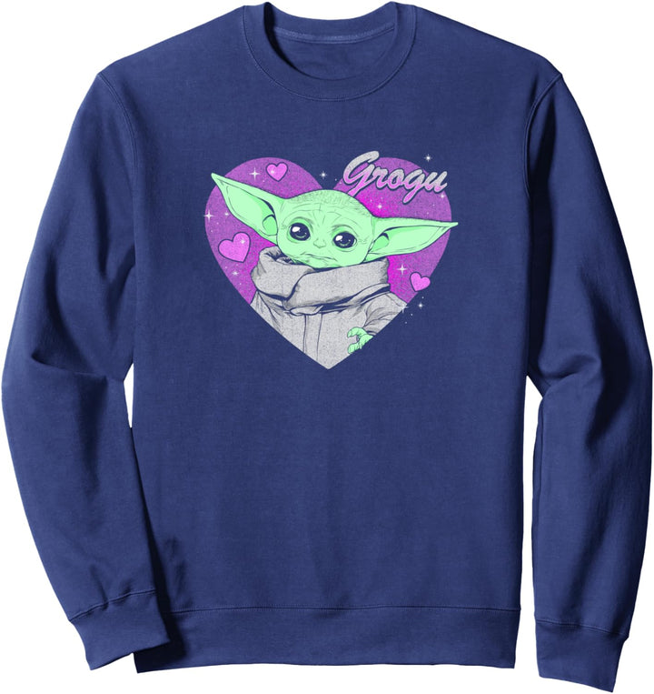 Star Wars: The Mandalorian Grogu Pink Hearts Valentine's Day Sweatshirt