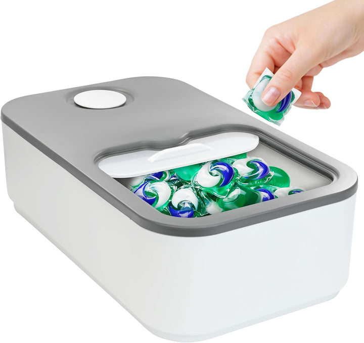 Waschmittel Pods Aufbewahrung für 100 Wäschepods,Waschmittelbox mit Schiebedeckel,Waschmittel Organi