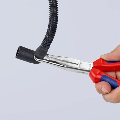 Knipex Mechanikerzange verchromt, mit Mehrkomponenten-Hüllen 200 mm 38 95 200 45° gewinkelte, flach-