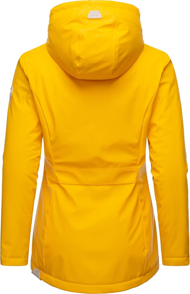 Ragwear Damen Winterjacke Kurze Regenjacke wasserdicht warm gefüttert mit Kapuze Marge XS-6XL XL Yel
