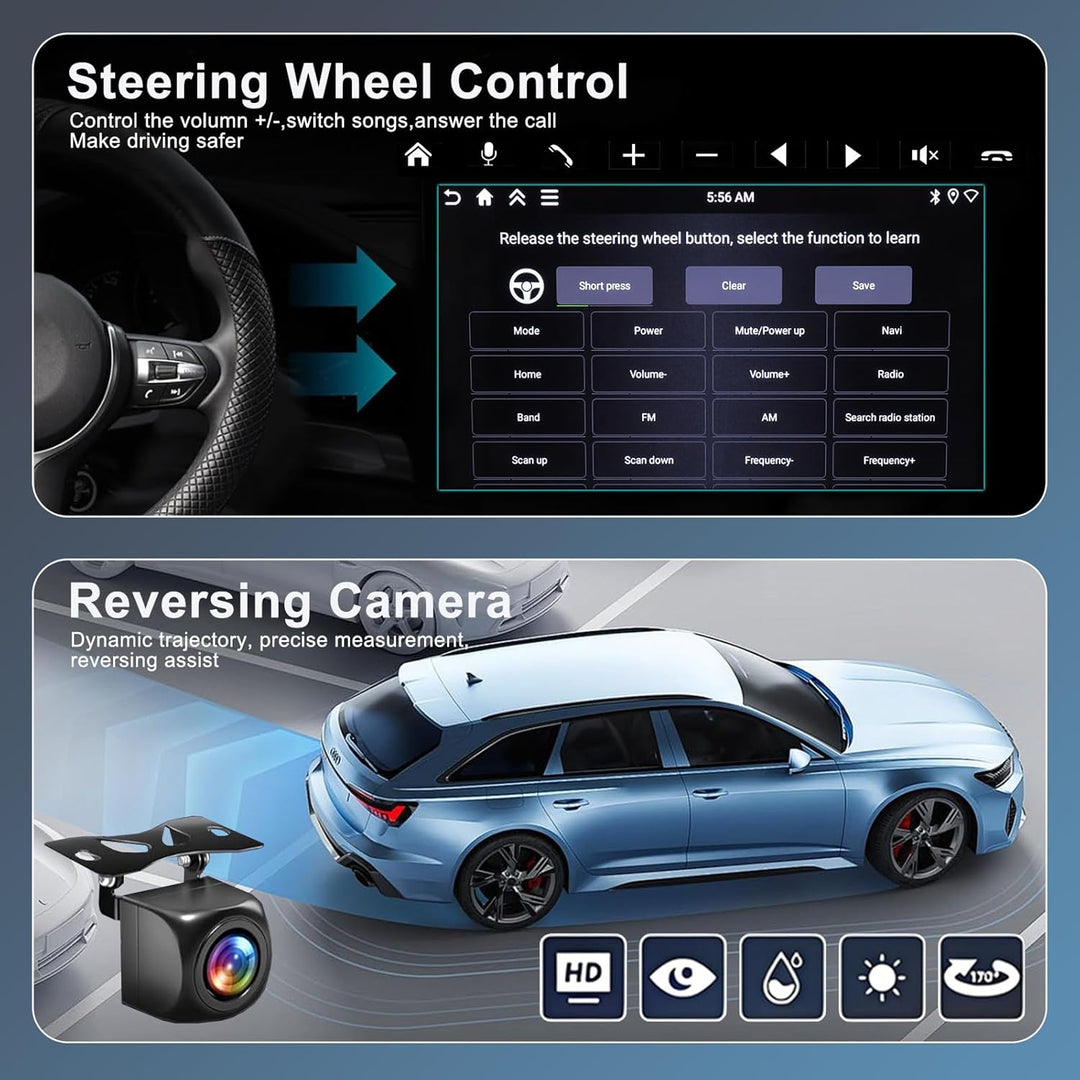 Android 14 Auto Radio für BMW E46 3er M3 1998-2006 2 Din | 4+64GB | 7 Zoll|Wireless Apple CarPlay &