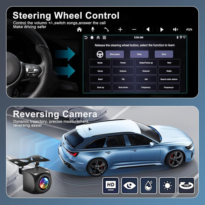 Android 14 Auto Radio für BMW E46 3er M3 1998-2006 2 Din | 4+64GB | 7 Zoll|Wireless Apple CarPlay &