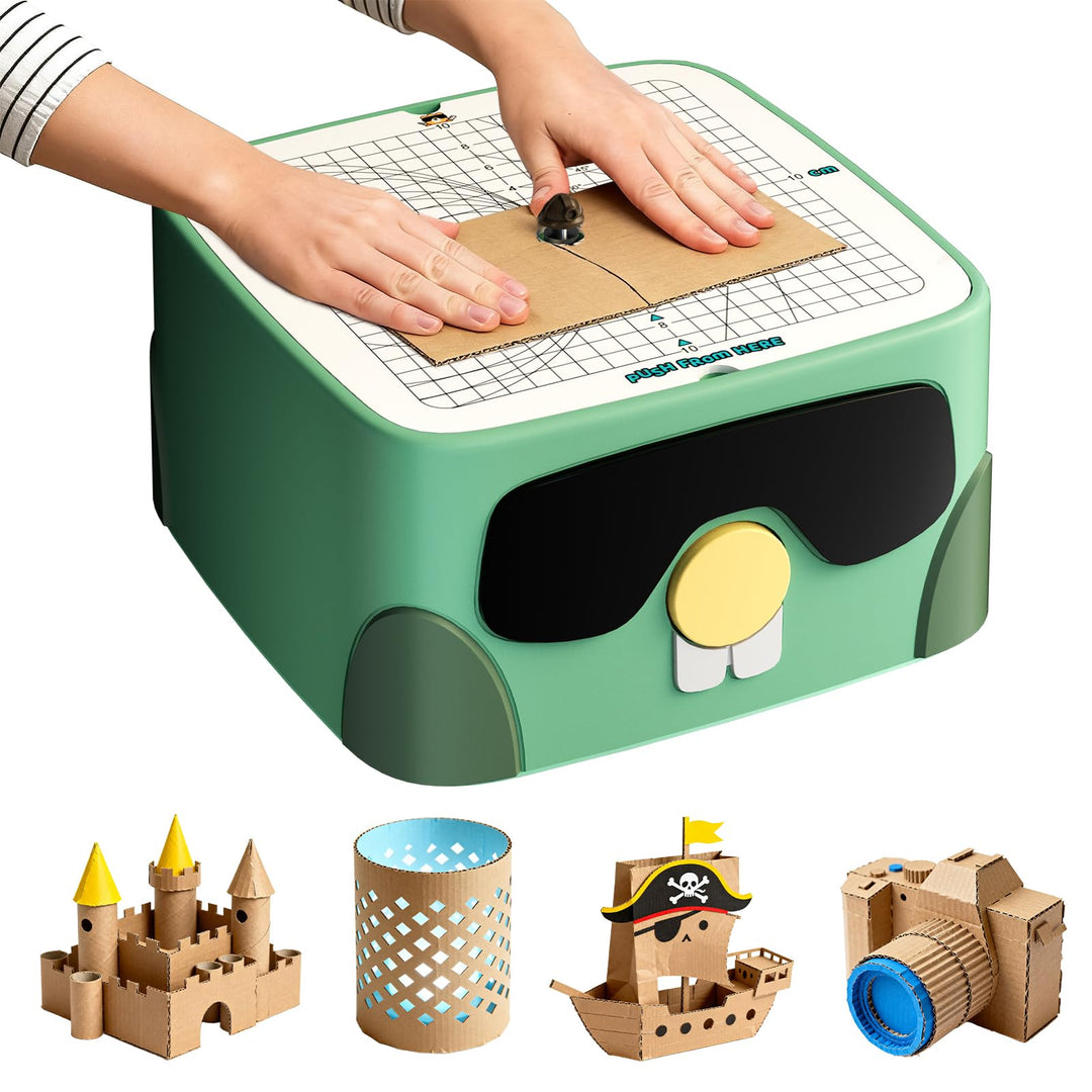 Kartonschneider Kinder, Sicheres DIY-Set mit Kartonschneider für Kinder ab 3 Jahren, Karton & Pappe,