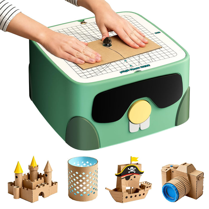 Kartonschneider Kinder, Sicheres DIY-Set mit Kartonschneider für Kinder ab 3 Jahren, Karton & Pappe,