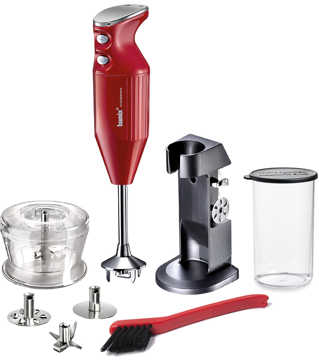 bamix Stabmixer Set M200 Chef's favorite inkl. Ständer, 1 Becher, 3 Aufsteckteile, Hacker, Reinigung